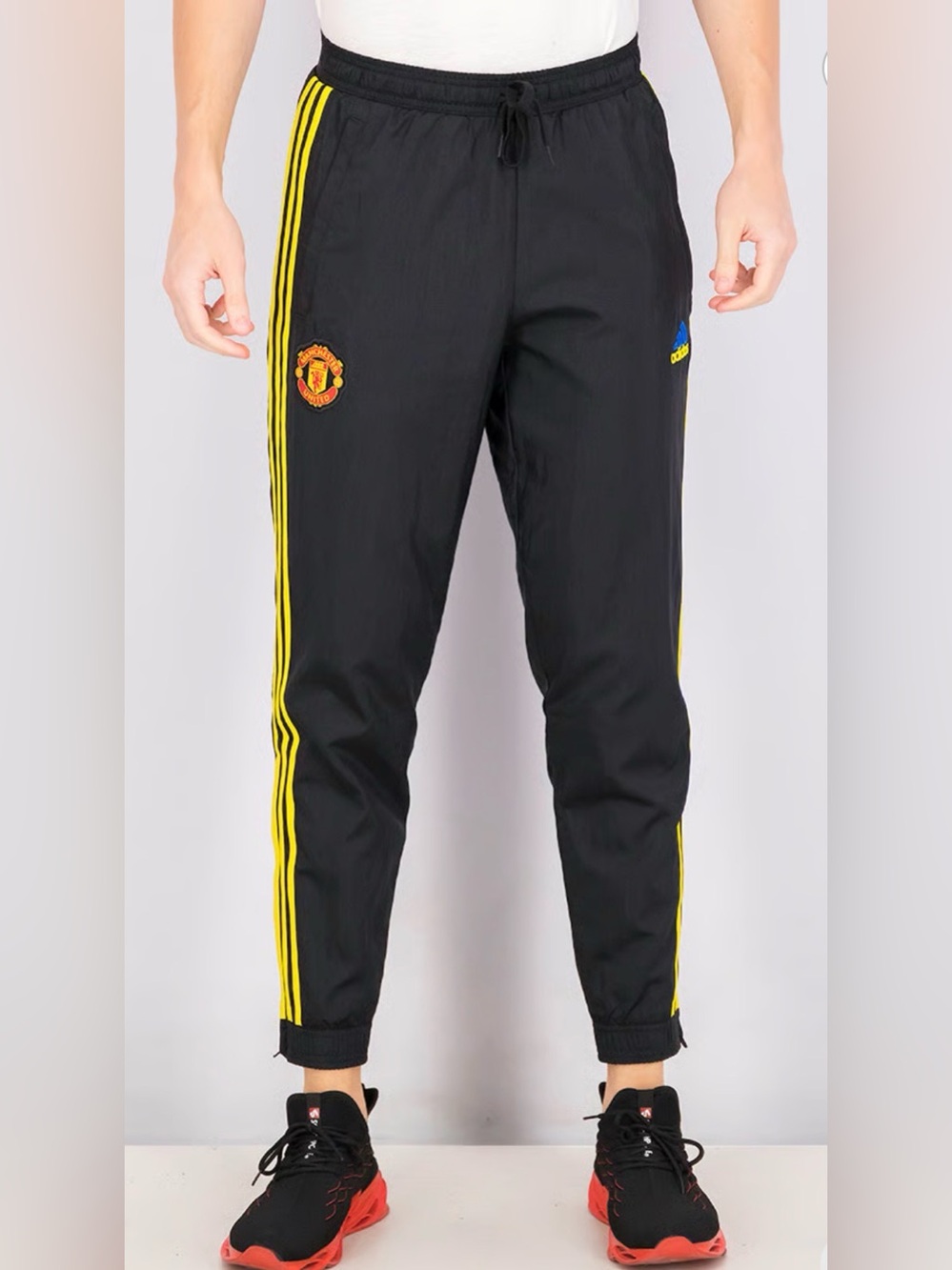Adidas Soccer Manchester United Football Club Mesh Lined Tapered Track Pants